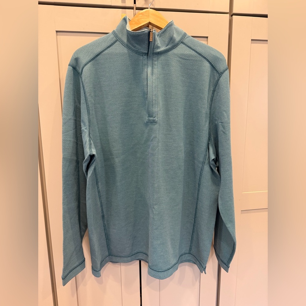Tommy Bahama Teal Quarter-Zip Pullover  NWT